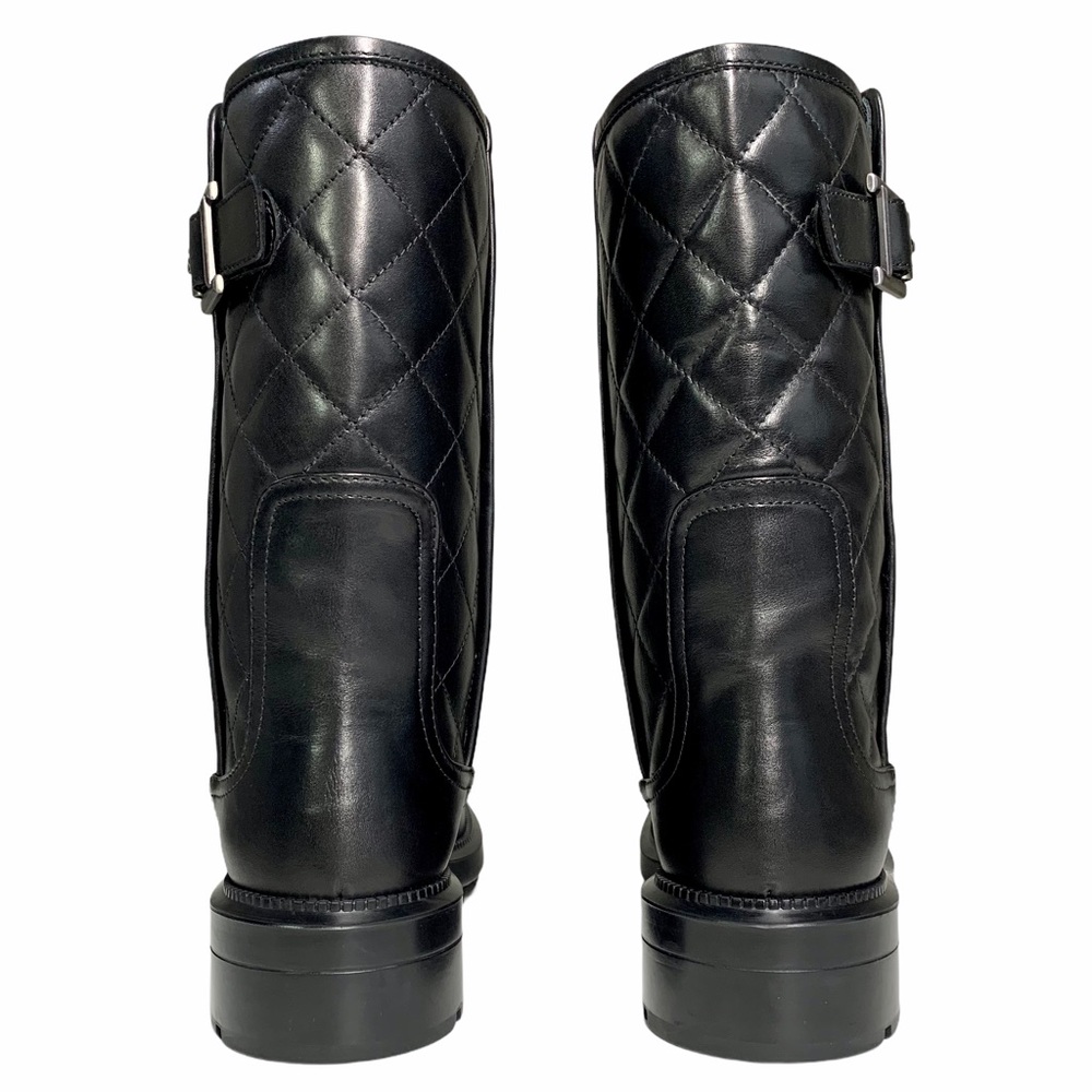 Aquatalia Quilted Leather Motorcycle Boots - Picture 5 of 16